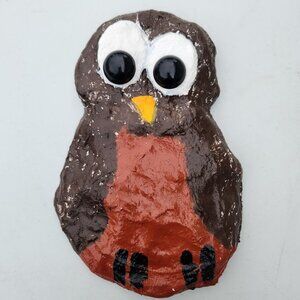 Owl Wall Decor Folk Art Handmade Homemade Hand Crafted Animal Baby Nursery Plast